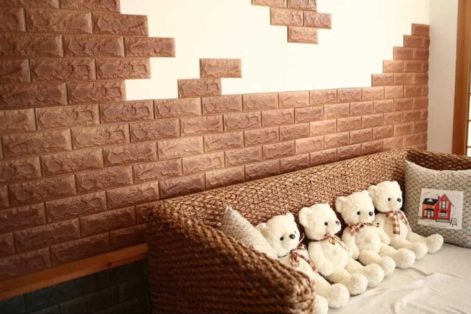 3d cамоклеющиеся панели "кирпич Оникс" (Brick Beige-White)
