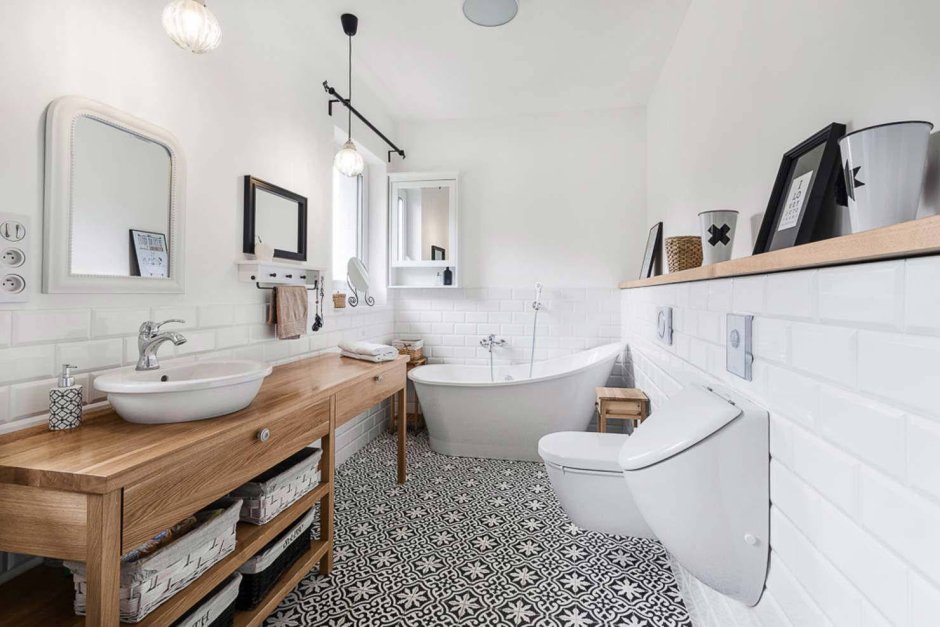 Дизайн интерьера ванная комната в скандинавском стиле
