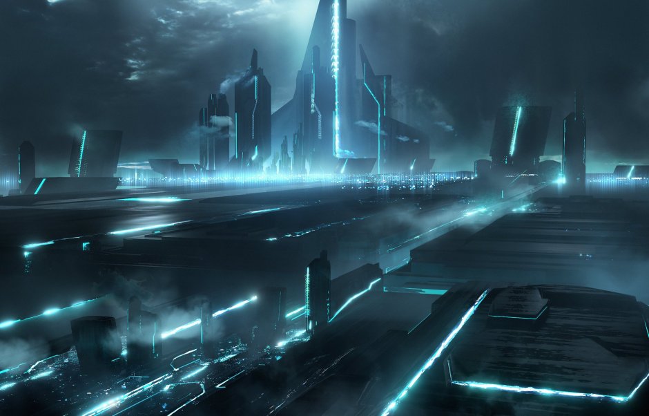Tron Legacy город 1920x1080