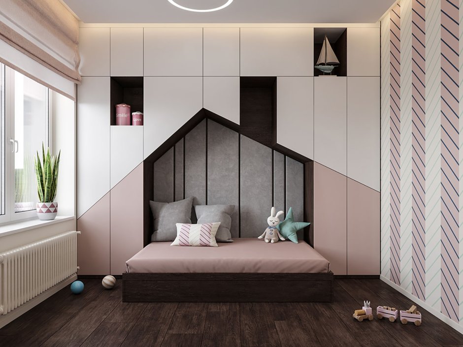 Детская спальня в современном стиле Минимализм для девочки