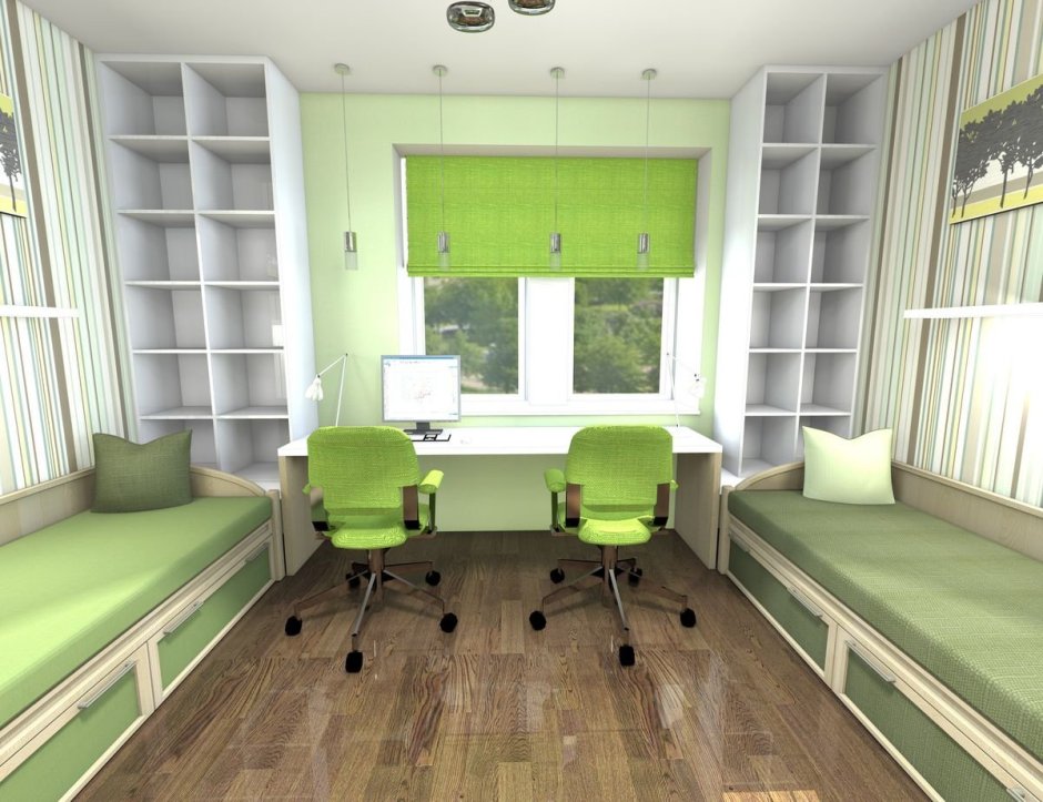 Стол для двух школьников у окна