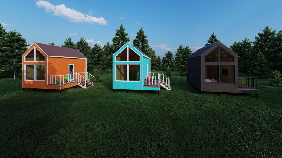 Barn House ночное освещение