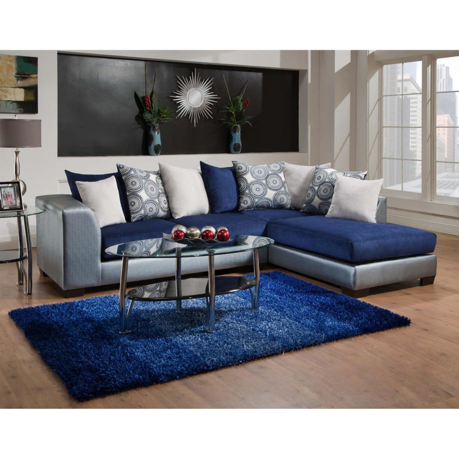 Синий диван в гостиную