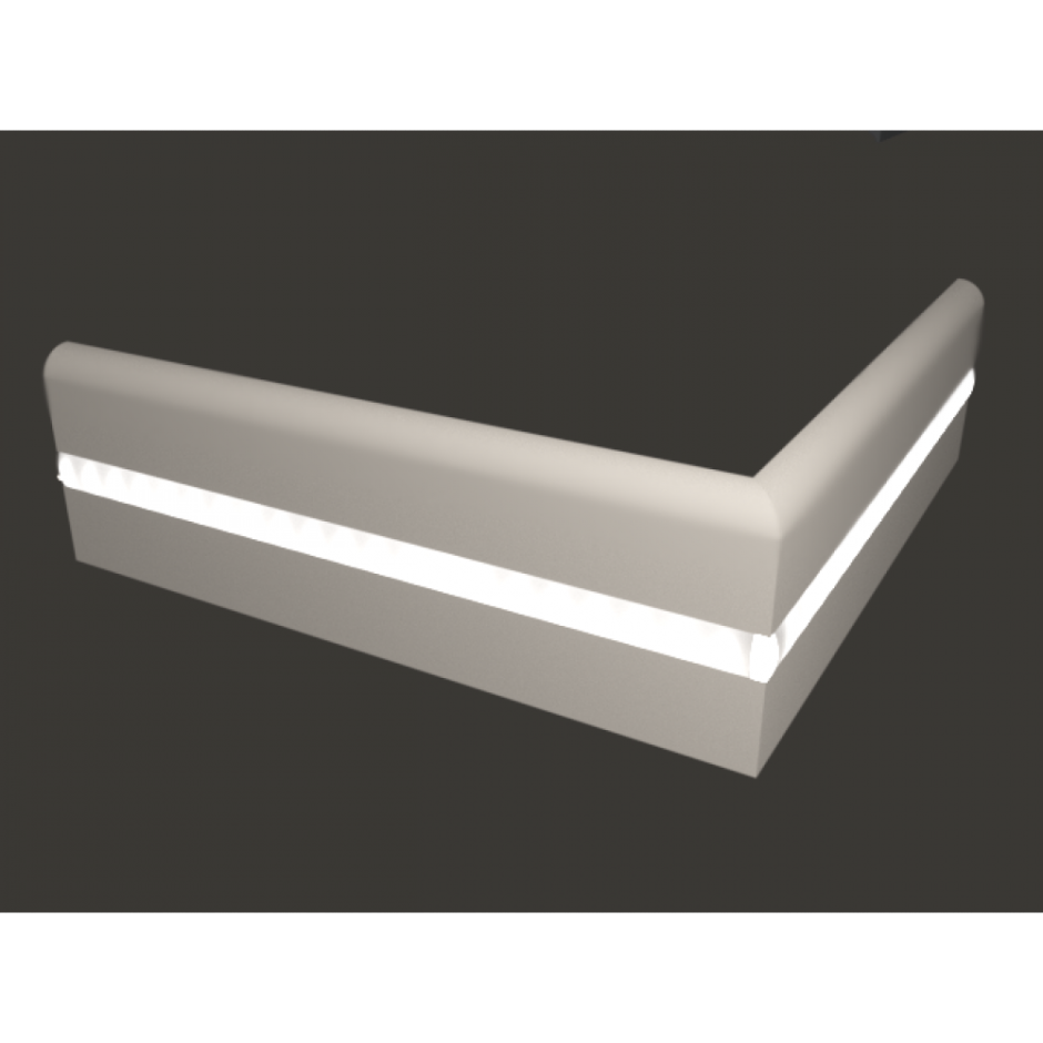 Плинтус белый из МДФ Evrowood PN 050 led