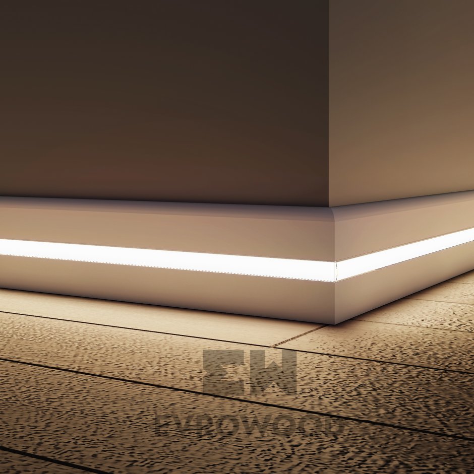 Напольный плинтус с подсветкой PN 080 led Евровуд