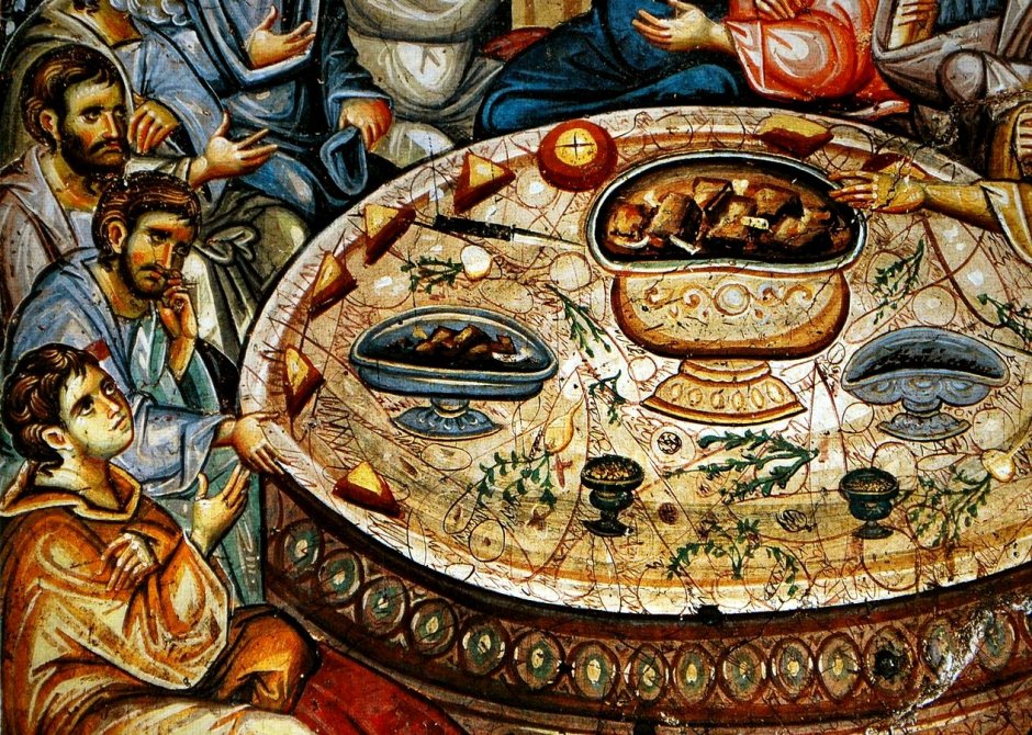 Тайная вечеря фреска Византия