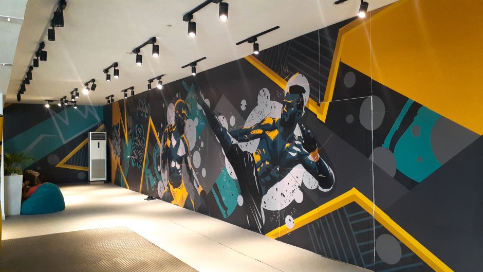 Nike BBALL Tournament of Champions 2013 on Behance Mural Design, Gym Design Interior, Mural Wall Art