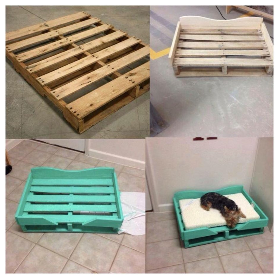 Лежак для собаки из деревянного ящика