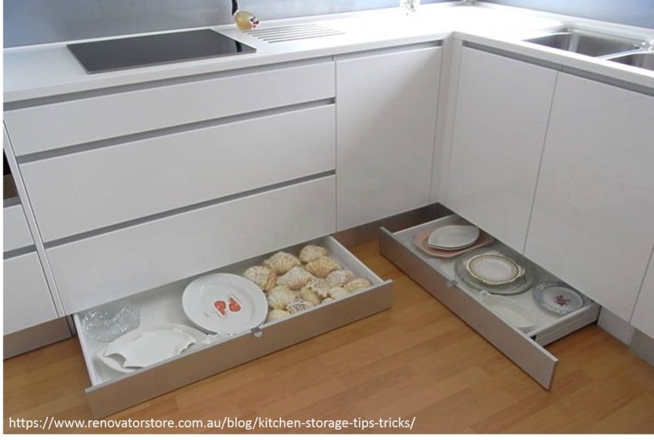 Кухонный гарнитур выдвижные шкафы