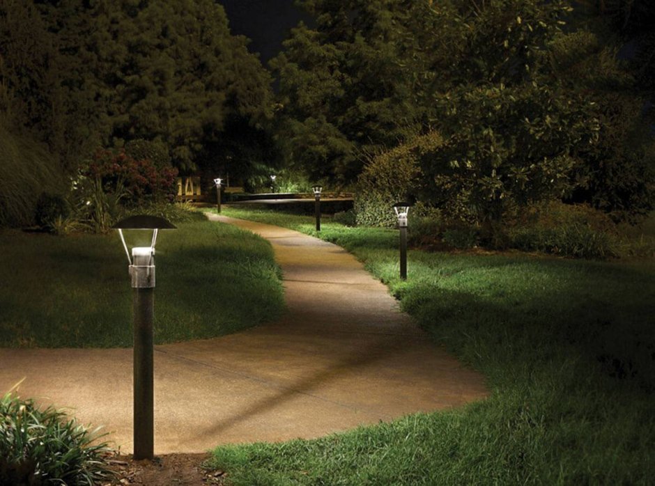 Ландшафтные светильники в парке