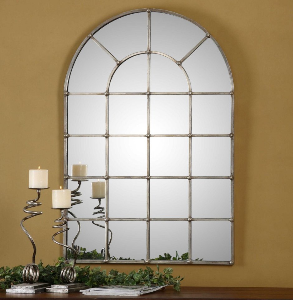 Зеркало arched Windowpane Palladian Mirror