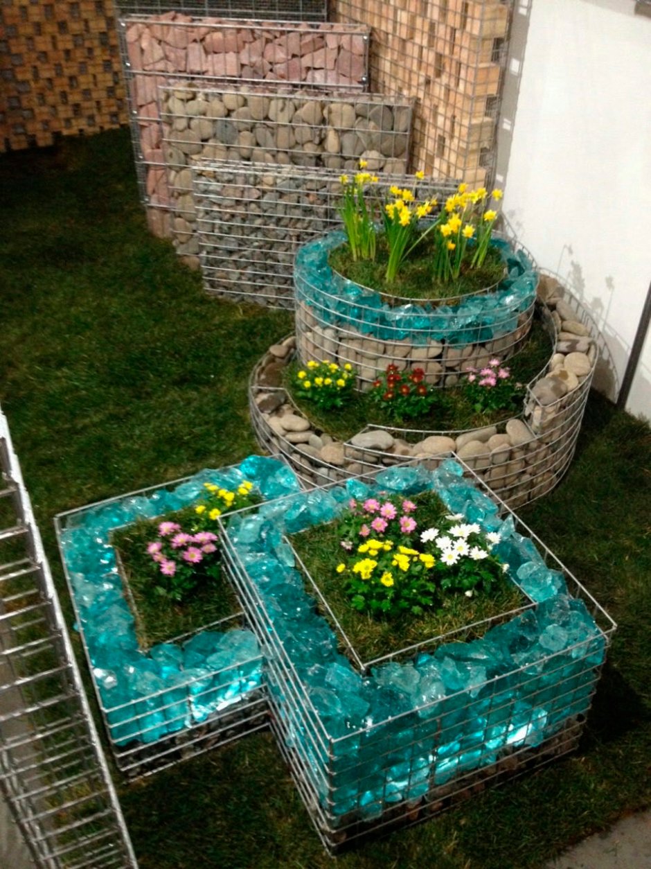 Габионы клумбы