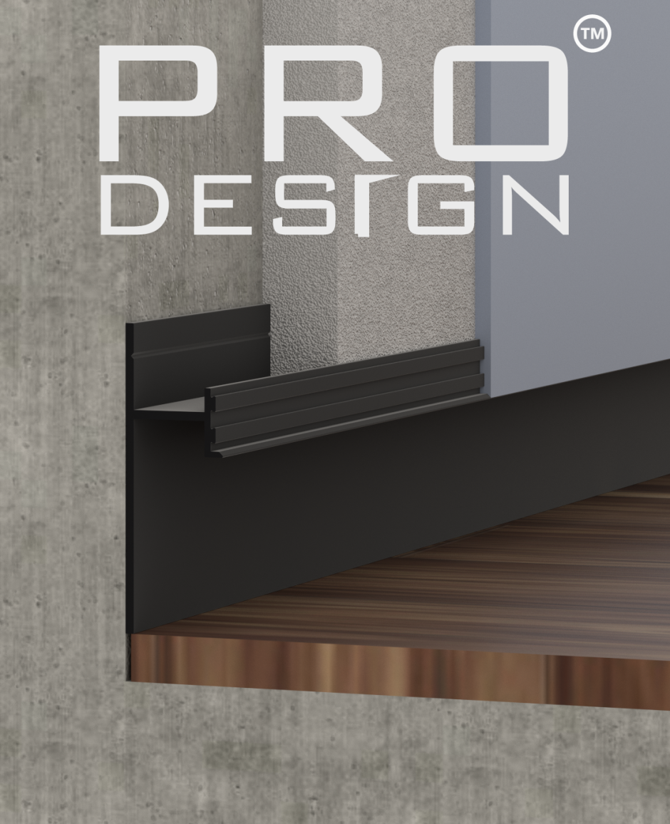 Теневой плинтус скрытого монтажа Pro Design Panel 7208 черный муар