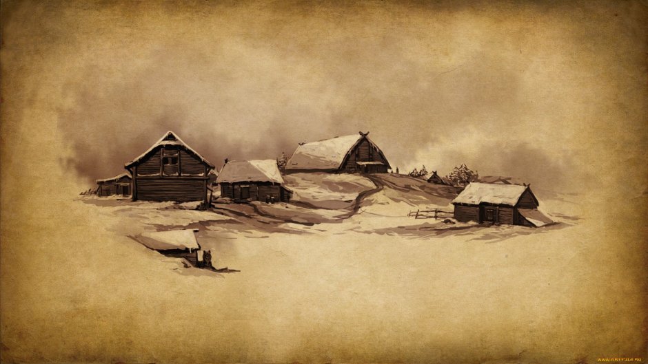 Деревня рисунок