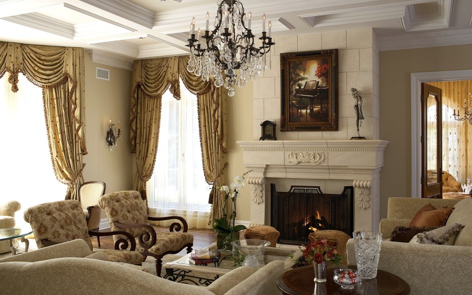 Интерьер гостиной в стиле классицизм