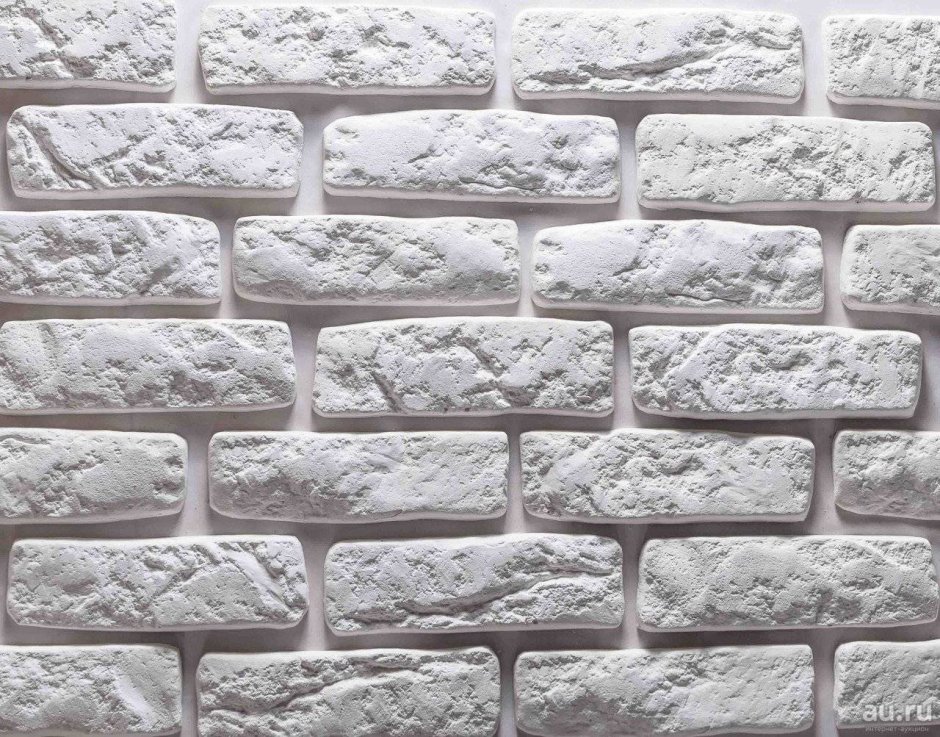 Декоративный кирпич гипс «Loft Brick» цвет белый (уп.-32шт/0,62м.кв)