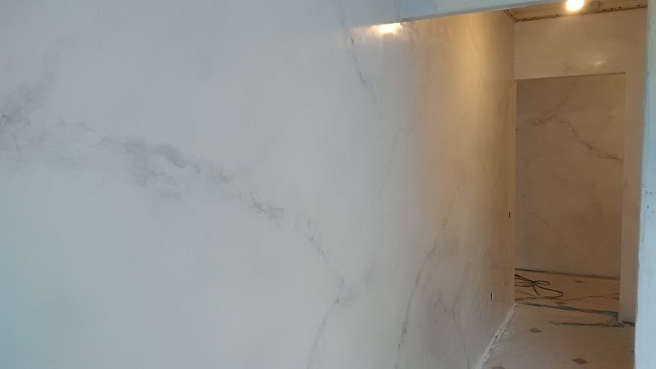 Штукатурка стен бани под мрамор