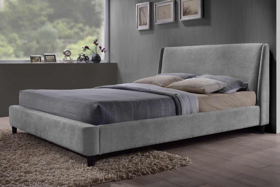 Кровать двуспальная цвет бетон