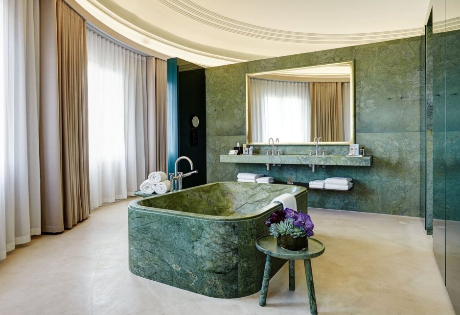 Оникс зеленый мрамор ванная