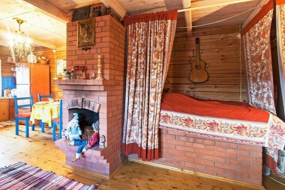 Деревенская печь с лежанкой