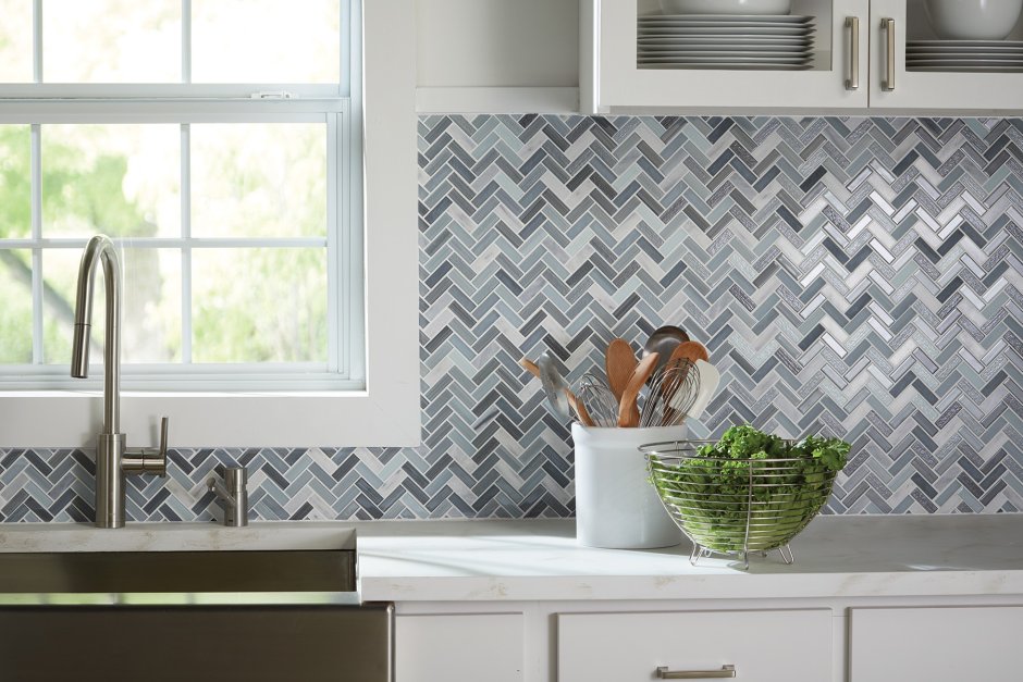 Мозаика Herringbone в интерьере