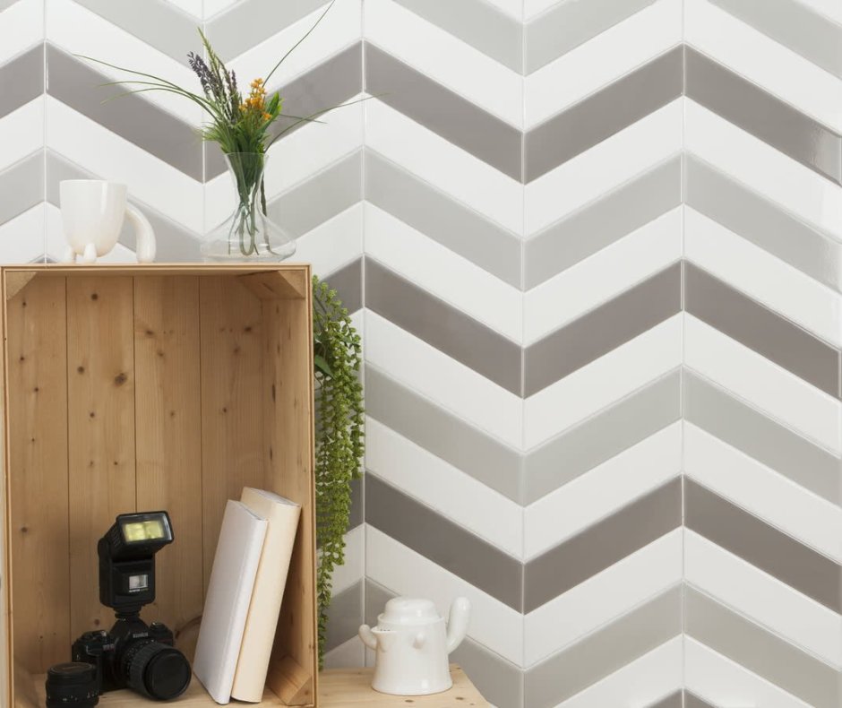 Cevica Chevron Grey left в интерьере