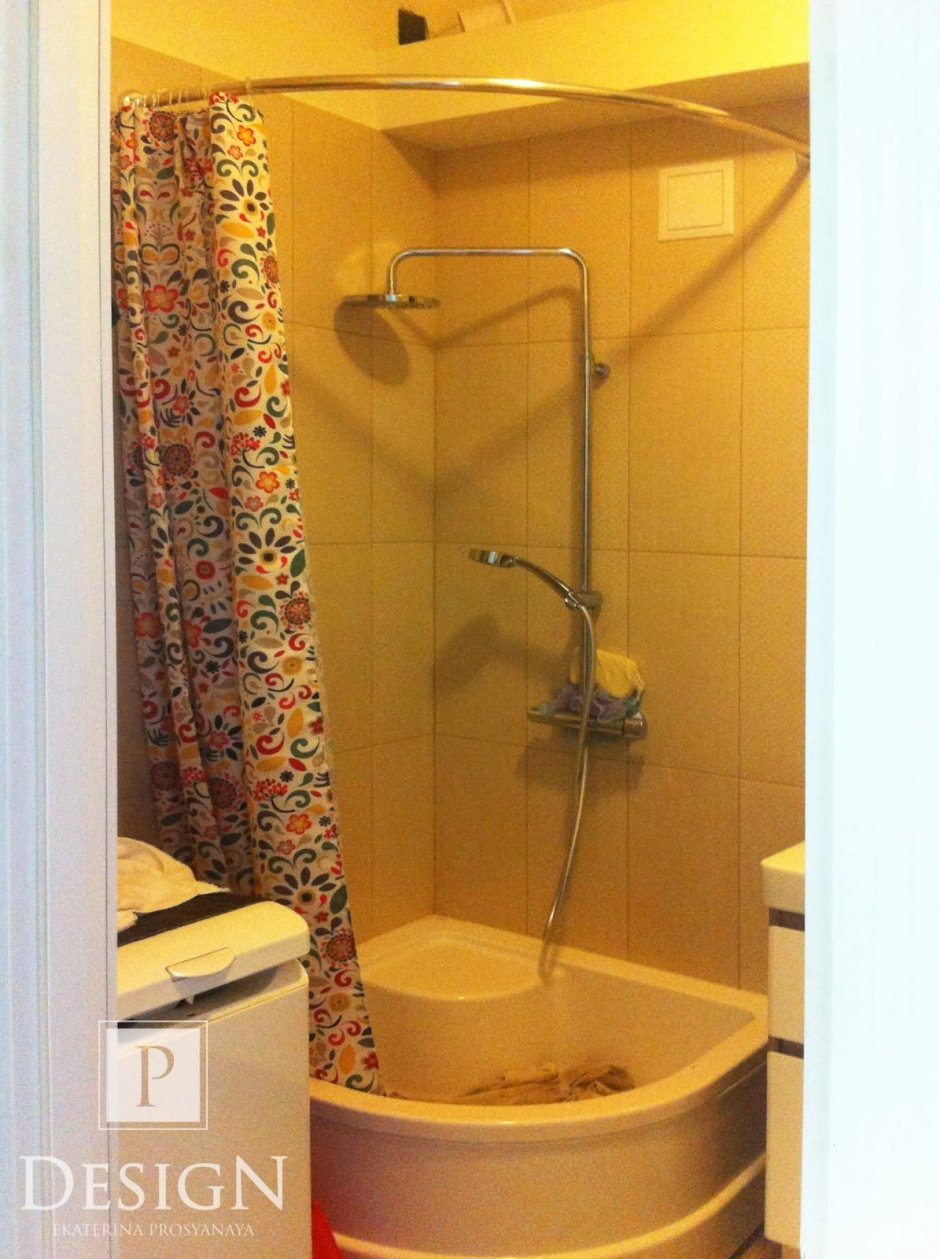 Душ со шторкой и поддоном