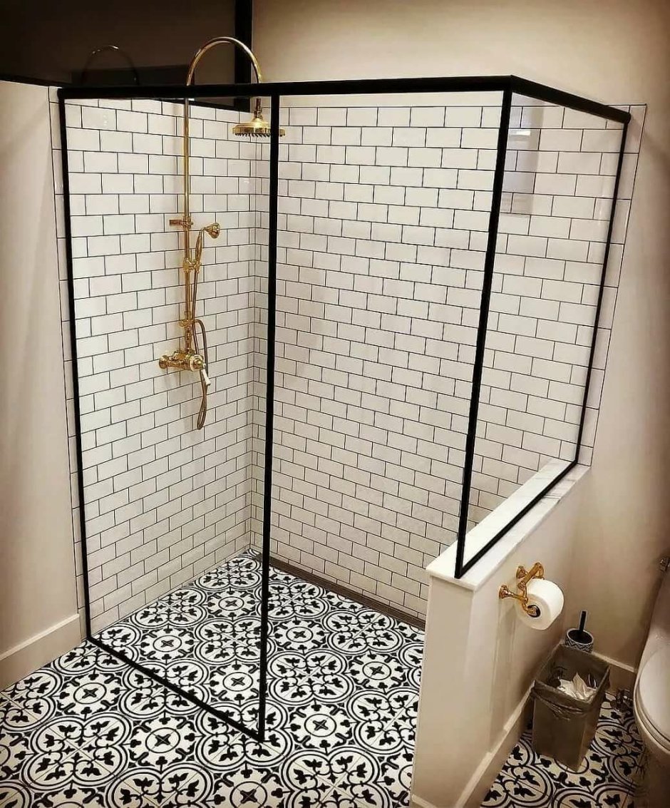 Душевая из плитки без поддона