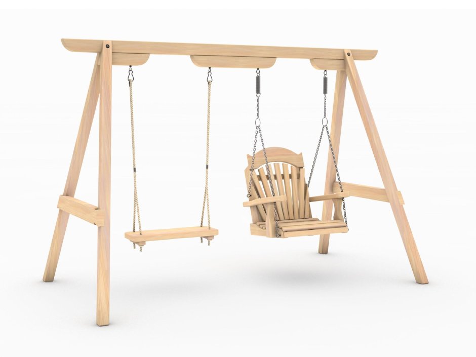 Детские качели Playpark Double Wooden Swing