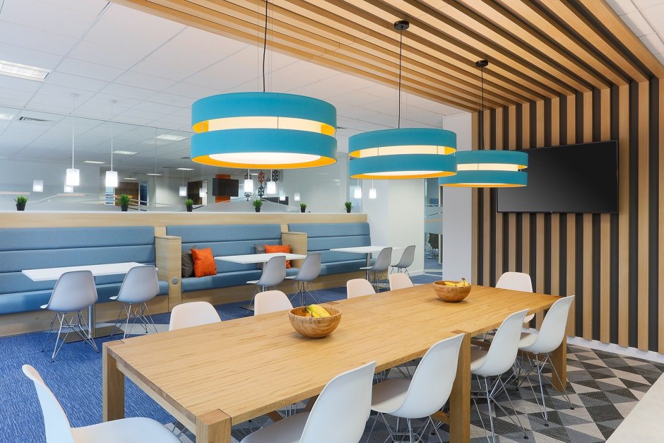 Зона приема пищи освещение в офисе