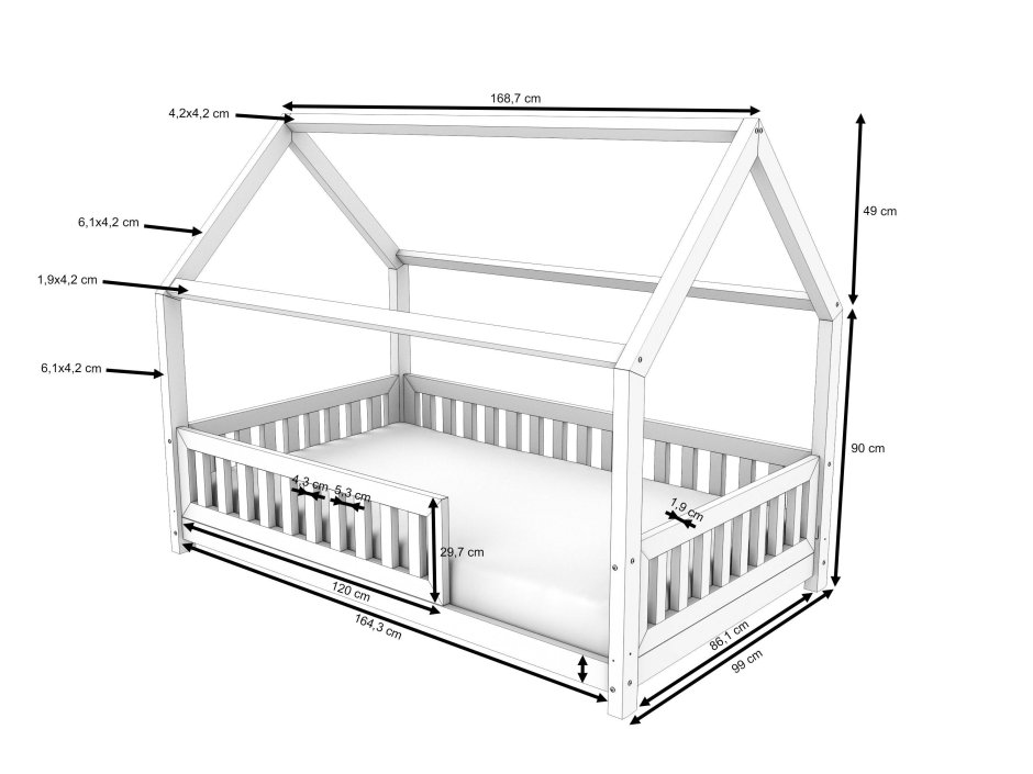 Чертеж детской кровати 160х80