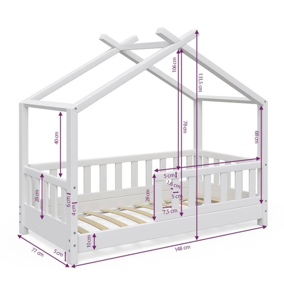 Кровать-домик Vicco Kinderbett hausbett Design