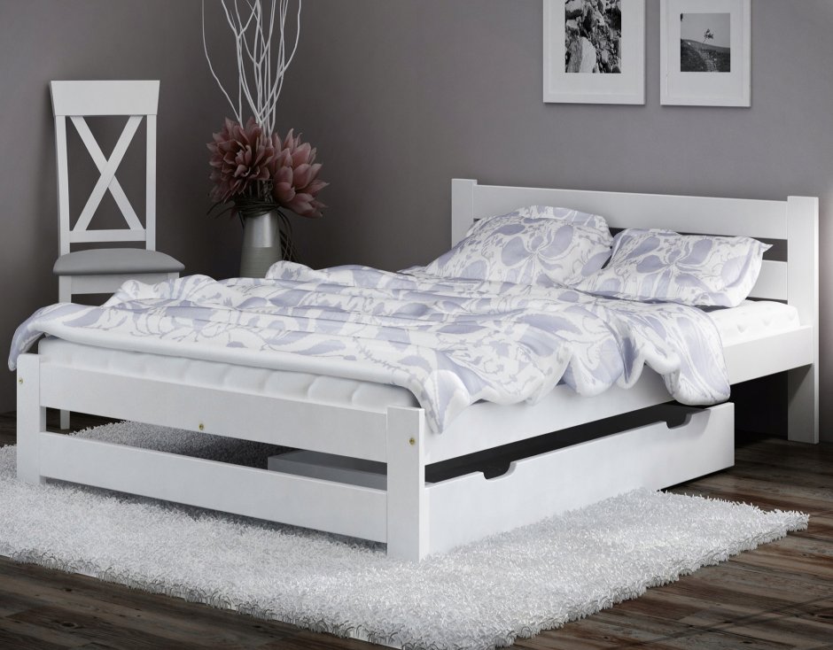 Bed frame Porsgrunn 80/160x200 White