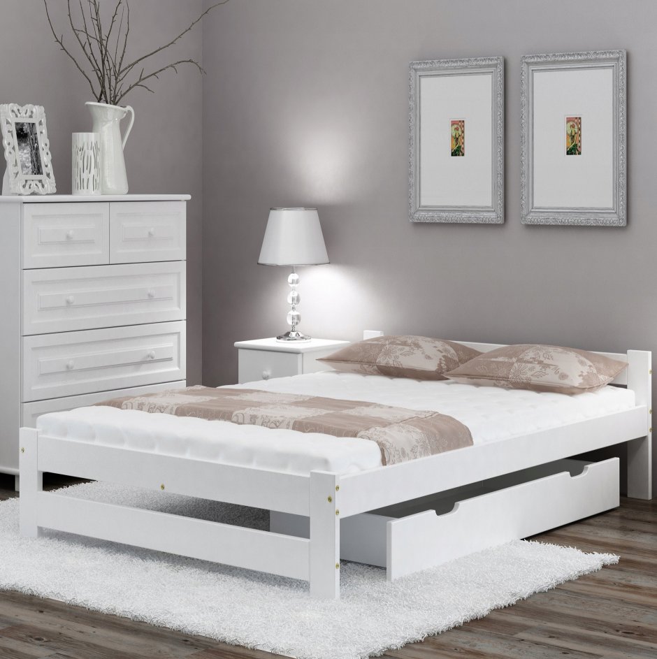 Bed frame Porsgrunn 80/160x200 White