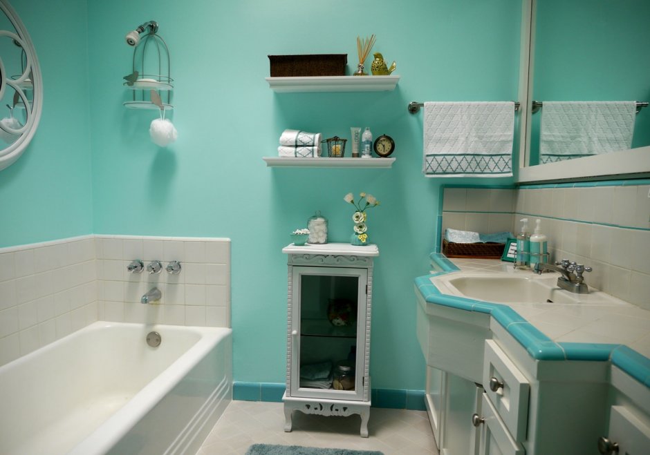 Ванная комната цвета Тиффани