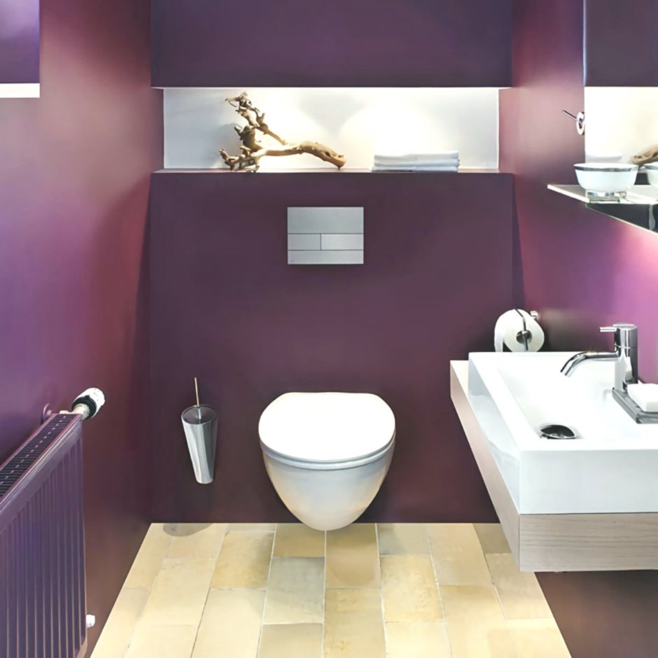Туалет в фиолетовом цвете