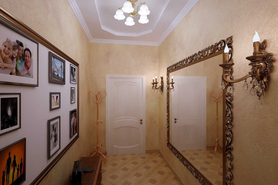 Узкий картина коридор в частном доме