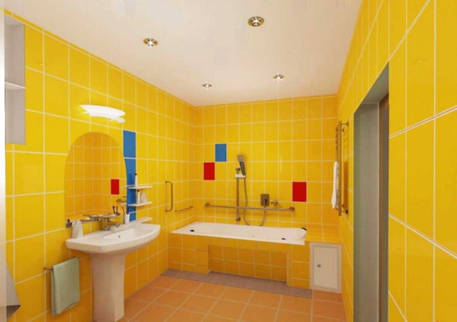 Ванная комната в желтом цвете