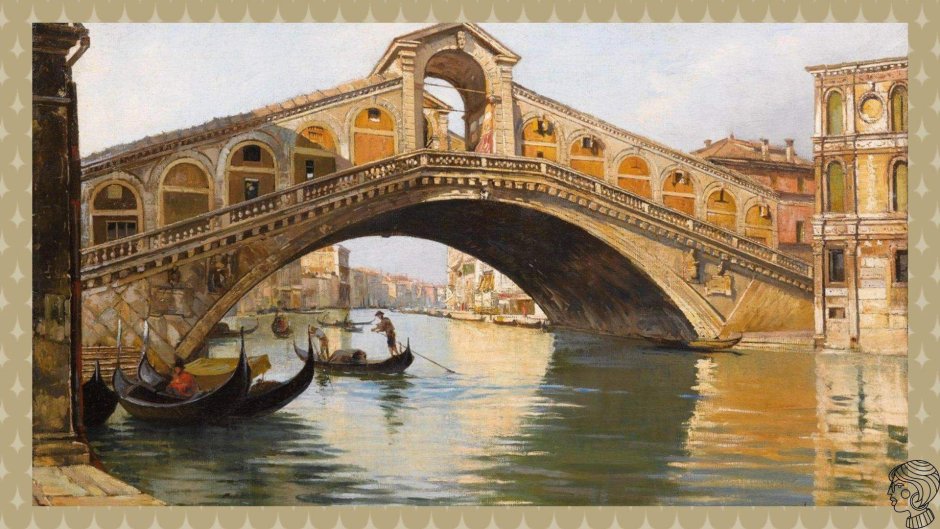 Венеция мост Риальто живопись маслом