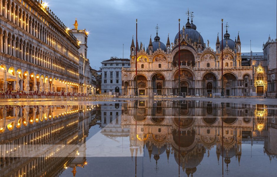 Вид на площадь Сан Марко из дворца прокуроров Венеция