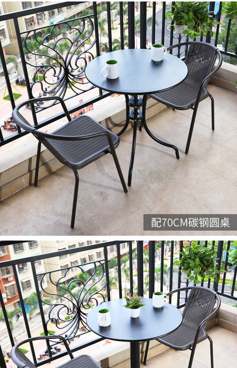 Кованый стол и стул для балкона