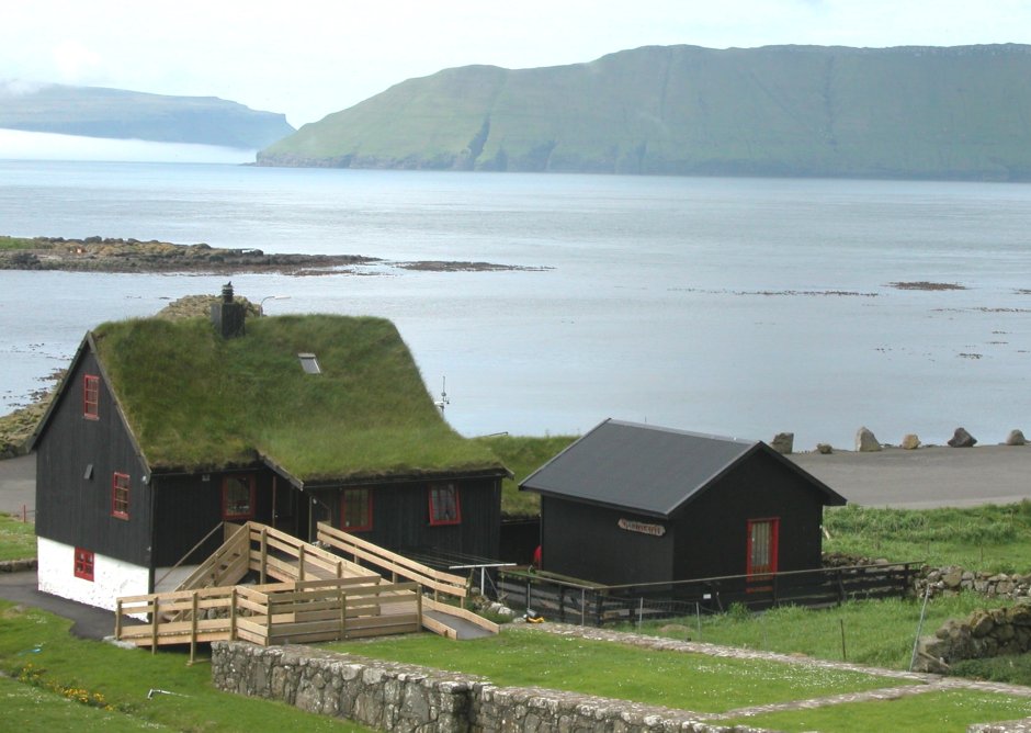 Фарерские острова дома с Земляной крышей