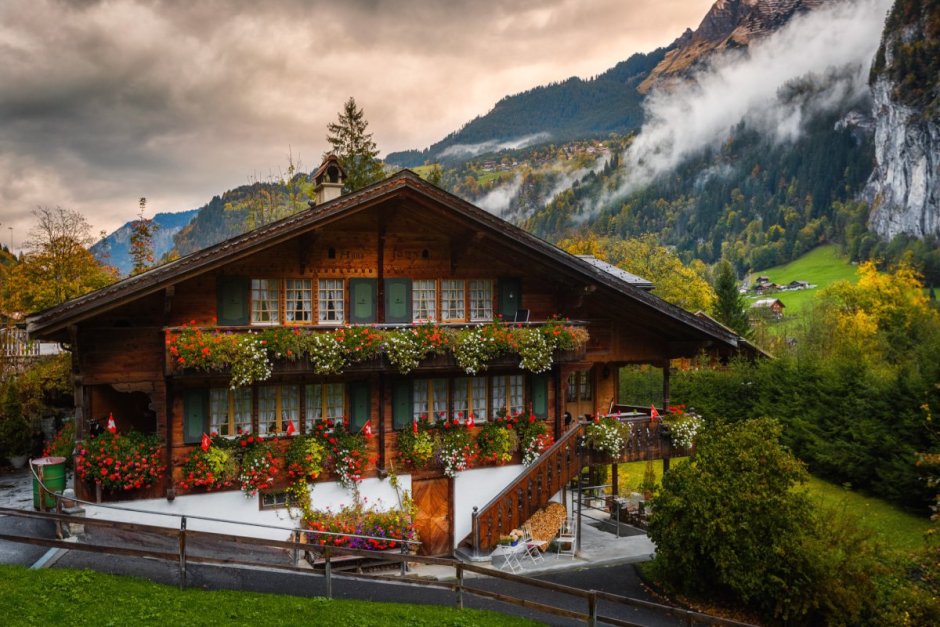Австрия Швейцария Альпы Шале