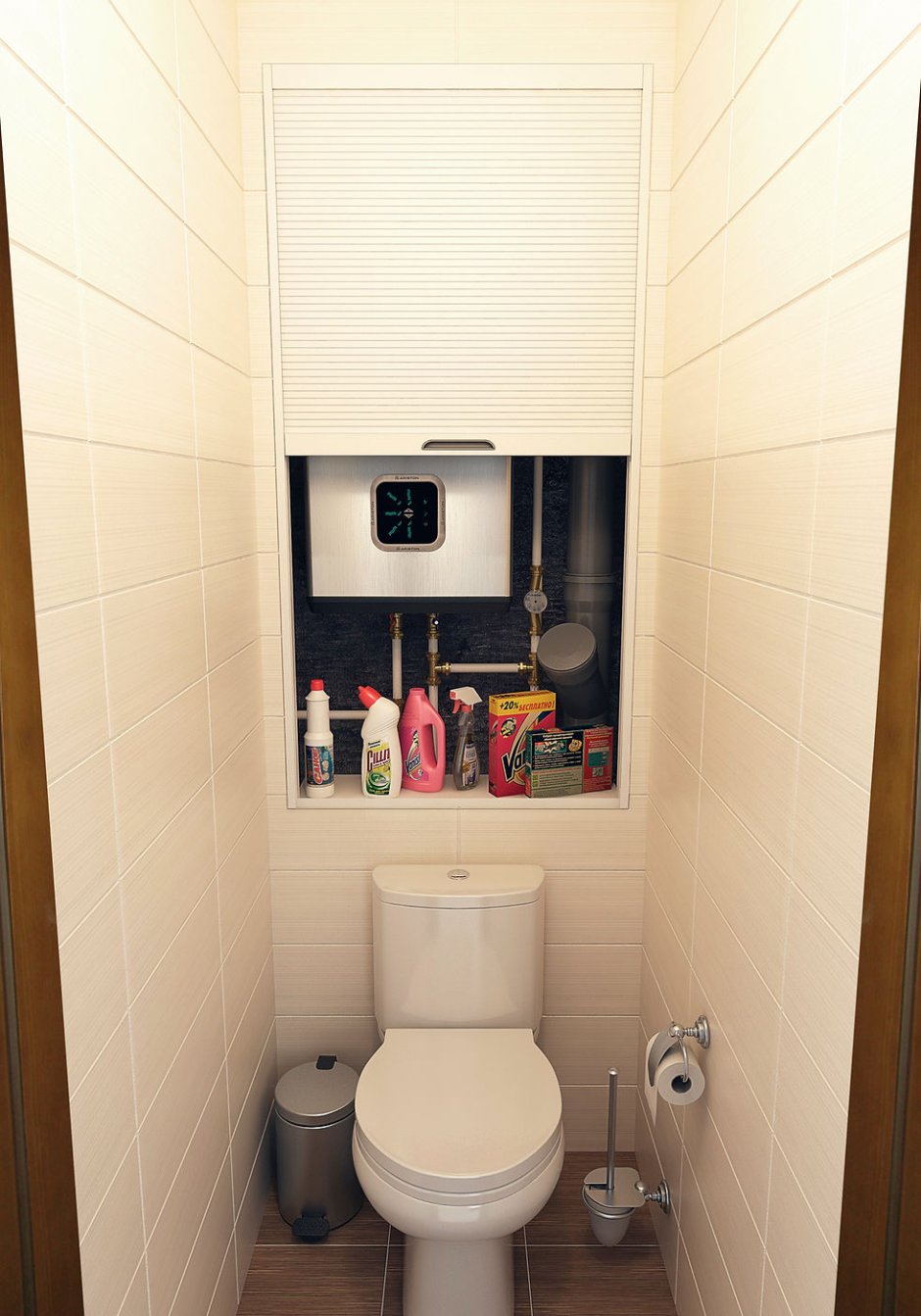 Шкафчик над унитазом в туалете