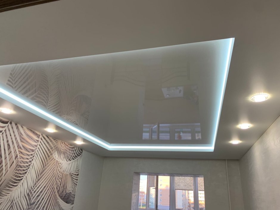 Двухуровневый потолок слот 80 с подсветкой