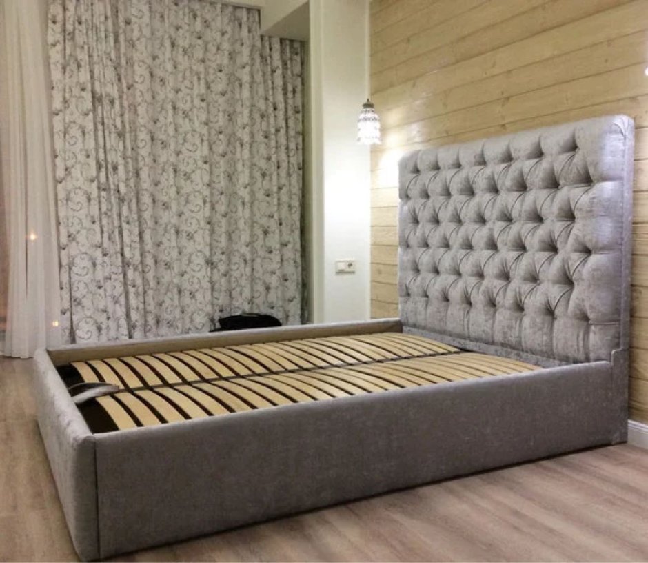 Кровать с подъемным механизмом 160х200 каретная стяжка