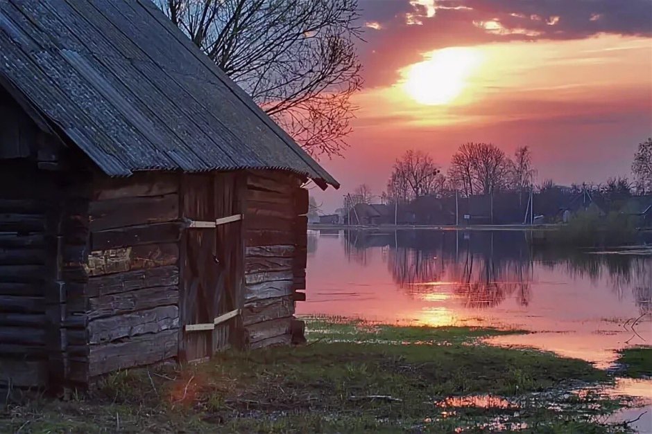 Весенний вечер в деревне
