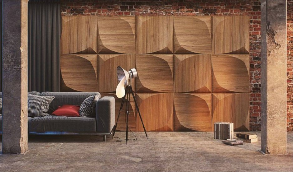 Деревянные стеновые панели 3d для внутренней отделки