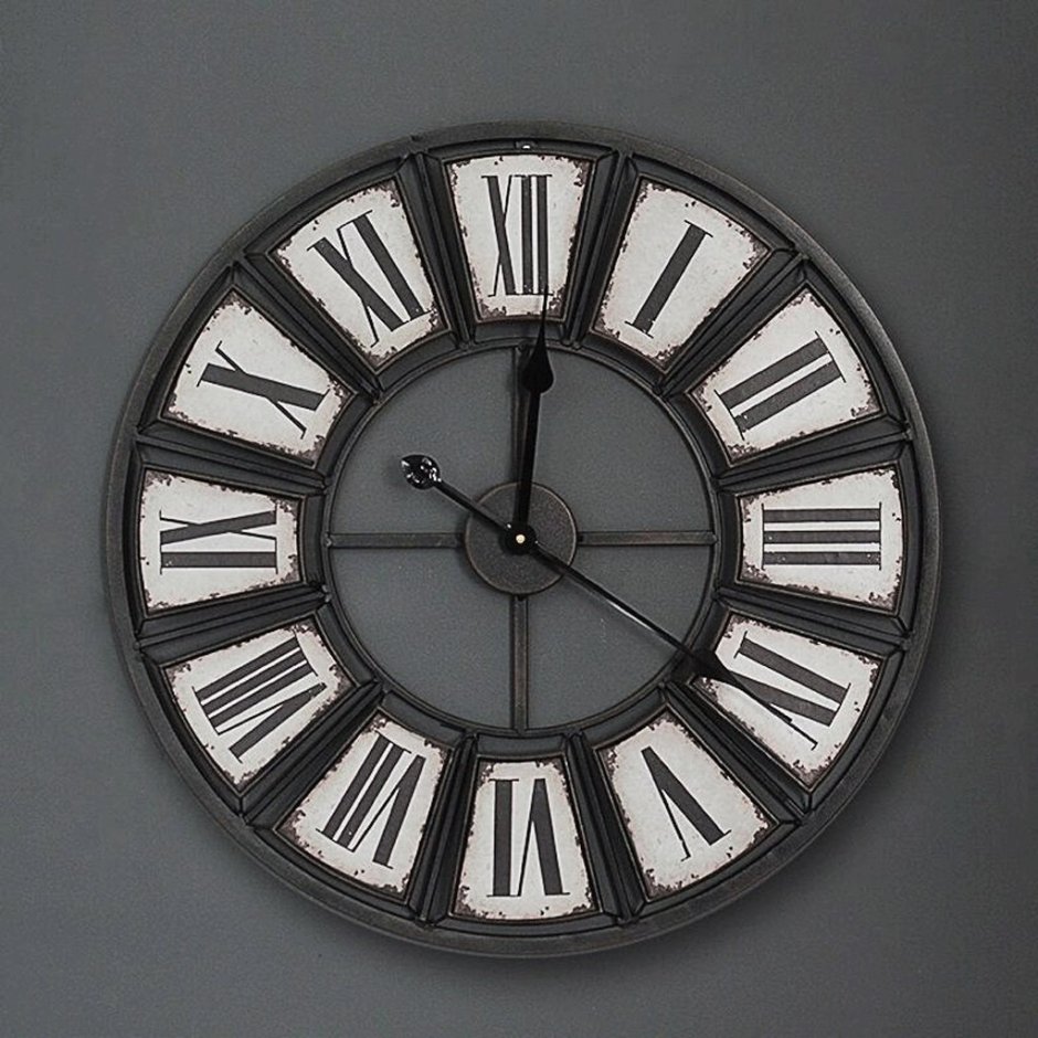 Настенные черные часы в стиле лофт