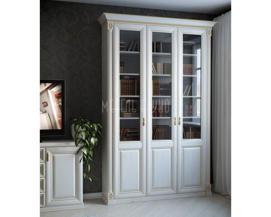 Книжный шкаф Цезарь-3 белый